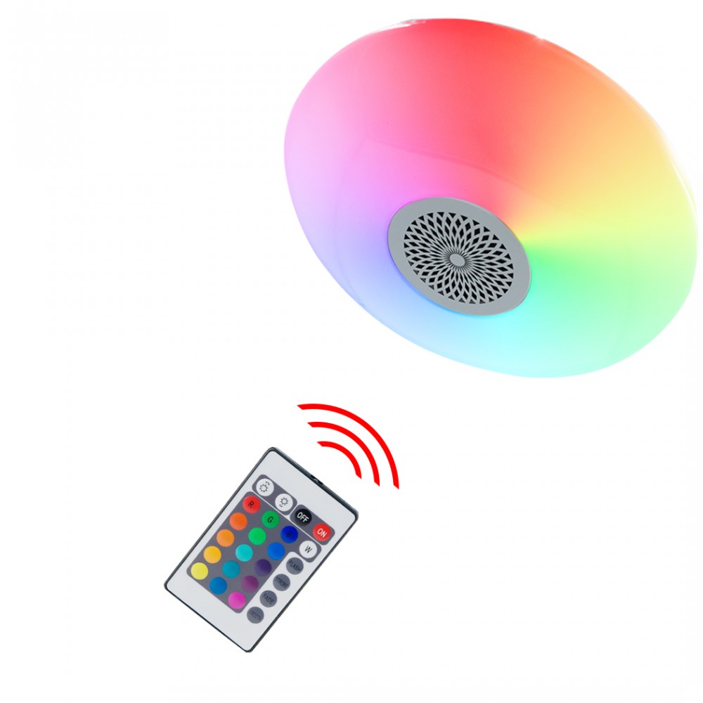 Ufo lampada circolare con musica e colori RGB telecomando e bluethooth 24W