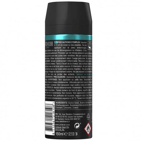 Pack 3 pz Deodorante maschile AXE Apollo 150ml 218108 con fragranza 48h