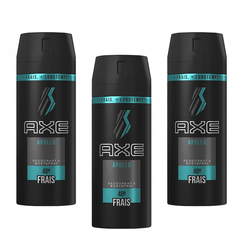 Pack 3 pz Deodorante maschile AXE Apollo 150ml 218108 con fragranza 48h