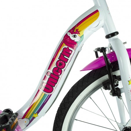 Bicicletta Unicorn taglia 20 bici 204R UN per bambina età 6-8 anni con cestino