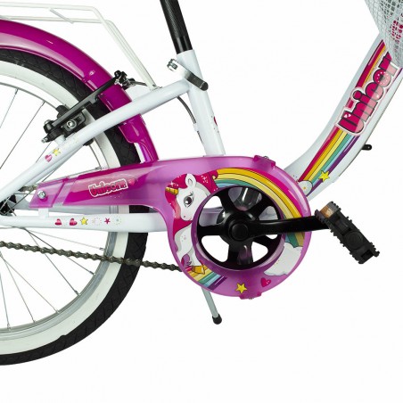 Bicicletta Unicorn taglia 20 bici 204R UN per bambina età 6-8 anni con cestino