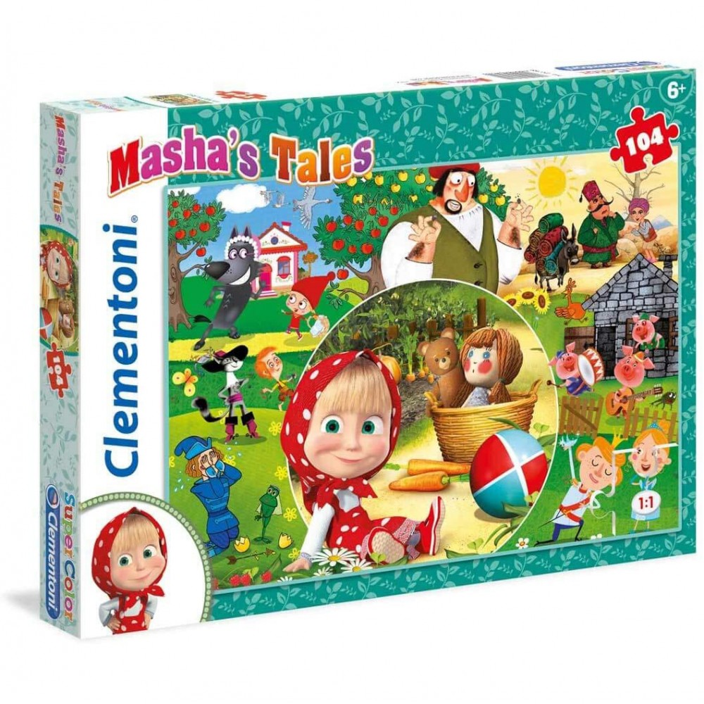 Clementoni puzzle 270699 Masha e Orso con 104 pz 48,5 x 33,5 cm Tales Supercolor