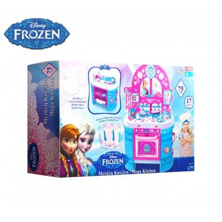 Mega cucina accessoriata Frozen con 17 utensili playset componibile in 2 modalità H75 cm Mega cucina accessoriata Frozen con 17 utensili playset componibile in 2 modalità H75 cm