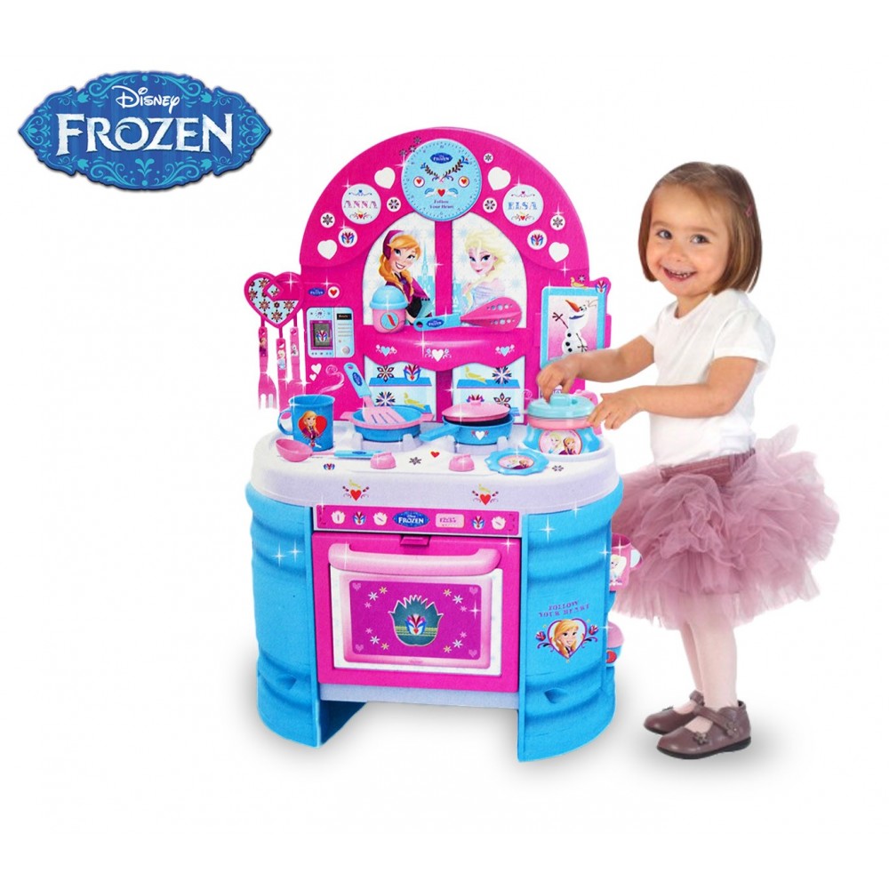 Mega cucina accessoriata Frozen con 17 utensili playset componibile in 2 modalità H75 cm