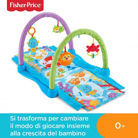 Fisher Price 2 in 1 tappetino 343007 con giochi e musica e tunnel MUSICAL GYM