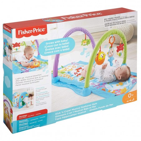 Fisher Price 2 in 1 tappetino 343007 con giochi e musica e tunnel MUSICAL GYM