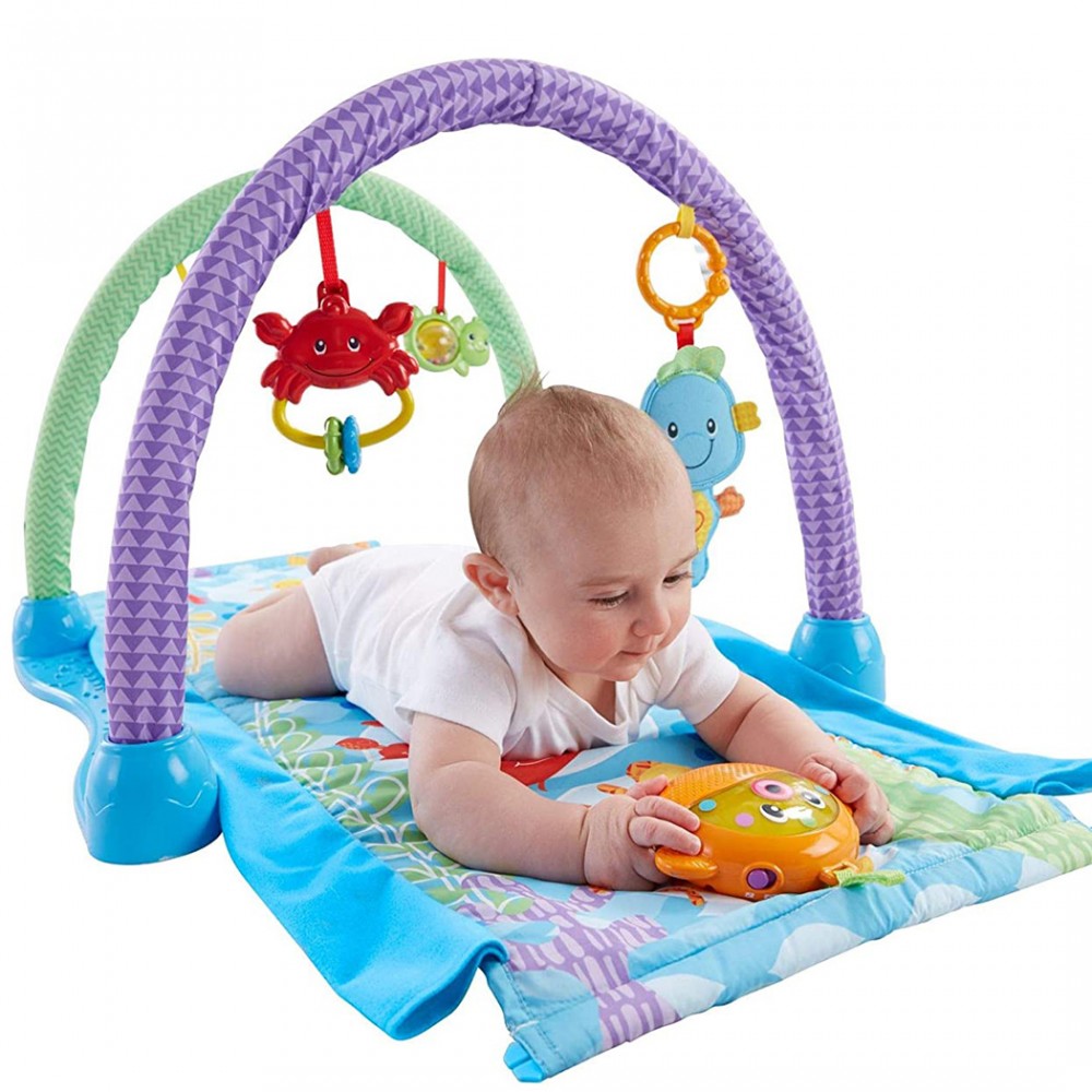 Fisher Price 2 in 1 tappetino 343007 con giochi e musica e tunnel MUSICAL GYM