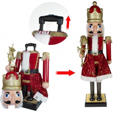 Schiaccianoci Gigante Soldato Glitter 392004 110 cm con Musica Luci Movimento