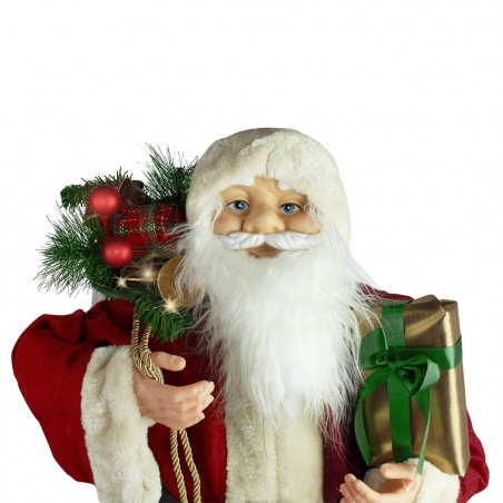 Babbo Natale gigante 90 cm 144116 con regali addobbo natalizio con suoni e luci