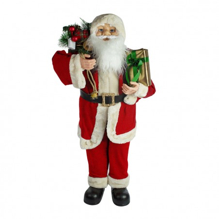 Babbo Natale gigante 90 cm 144116 con regali addobbo natalizio con suoni e luci