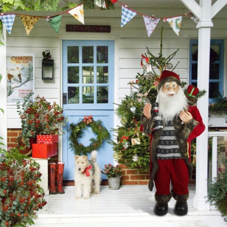 Babbo Natale gigante 90 cm 144132 con regali addobbo natalizio con suoni e luci