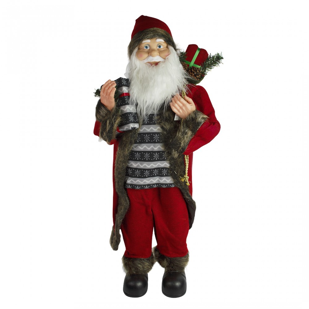 Babbo Natale gigante 90 cm 144132 con regali addobbo natalizio con suoni e luci