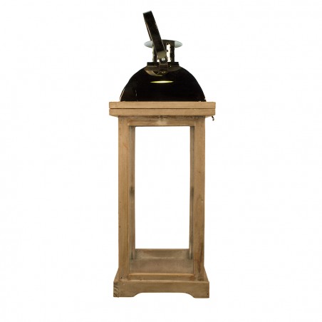 Set 3 pz Lanterne BRONZO 335011 porta candele 50' 83' 125' cm in legno e vetro