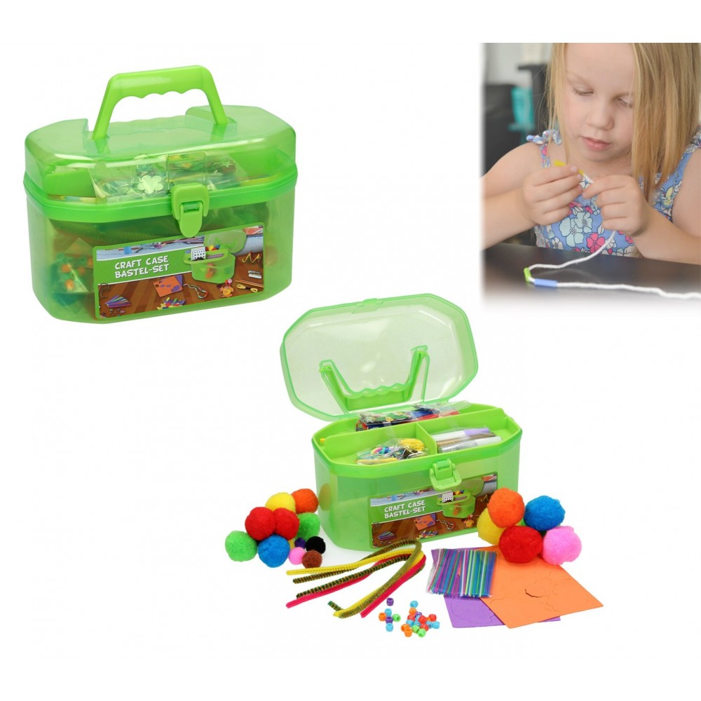 Kit decoupage per bambini in valigetta CRAFT ART CASE con 127 accessori colorati per le sue creazioni