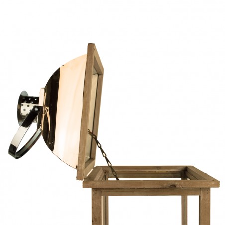 Set 3 pz Lanterne BRONZO 335011 porta candele 50' 83' 125' cm in legno e vetro