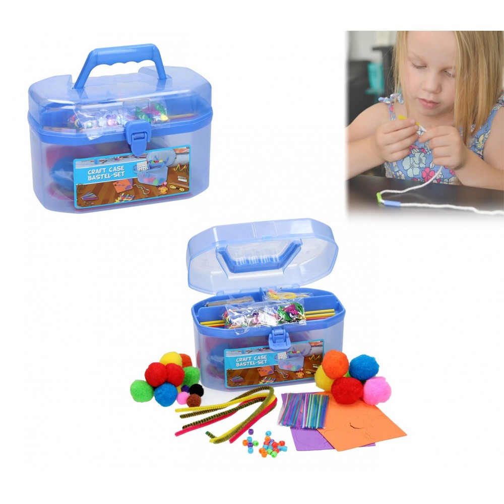 Kit decoupage per bambini in valigetta CRAFT ART CASE con 127 accessori colorati per le sue creazioni