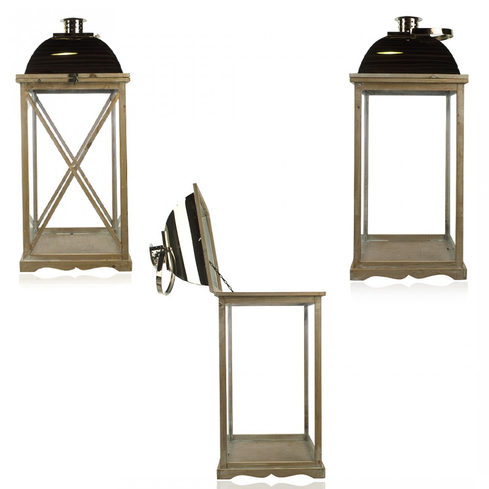 Set 3 Pz Lanterne BRONZO 335007 porta candele...