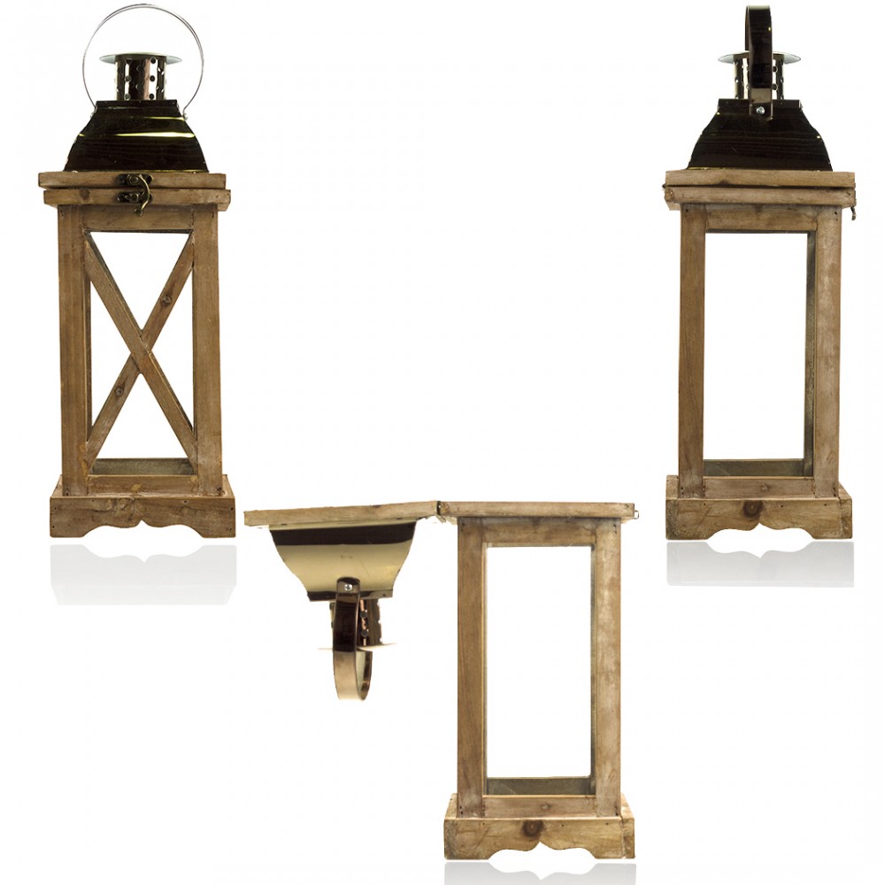 Set 3 Pz Lanterne BRONZO 335007 porta candele...