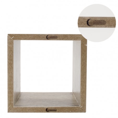 Set da 3 Mensole a cubo in legno NATURALE 547076 con accessori per il montaggio