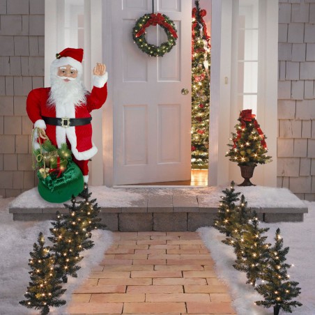 Babbo Natale 80 Cm 144184 Addobbo con sacco natalizio musica luce e movimento