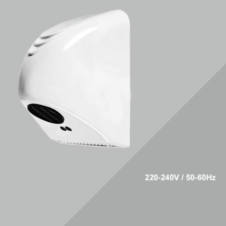 Asciugatrice automatica mani da 1000W da parete colore bianco 14x5xh21,5 cm