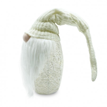 Gnomo con cappello 308039 PANNA da 87 cm con mini lucciole e barba in vinile