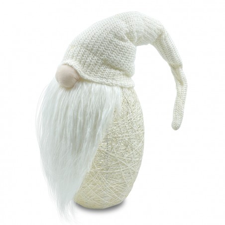 Gnomo con cappello 308039 PANNA da 87 cm con mini lucciole e barba in vinile