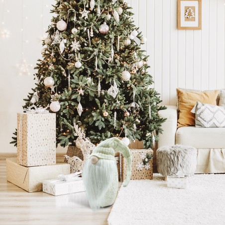 Gnomo con cappello 308039 PANNA da 87 cm con mini lucciole e barba in vinile