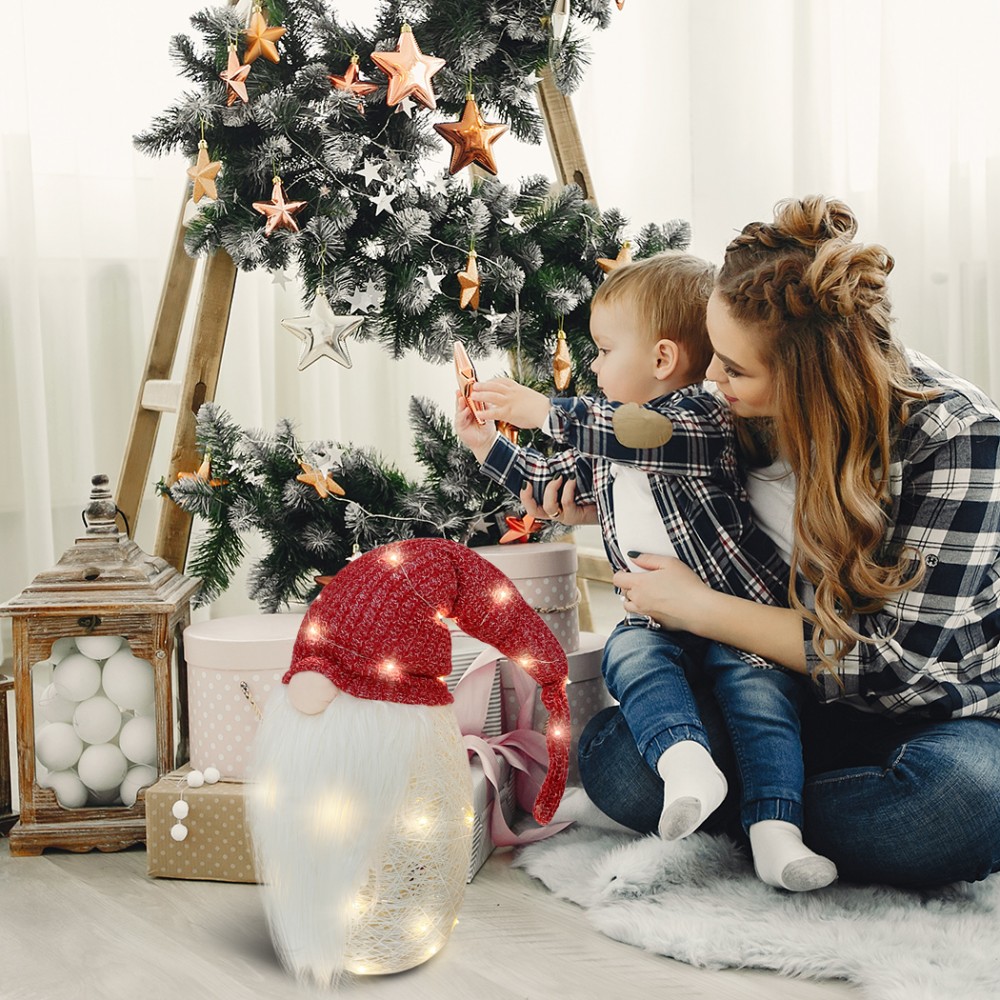 Gnomo con cappello 308035 ROSSO da 104 cm con...