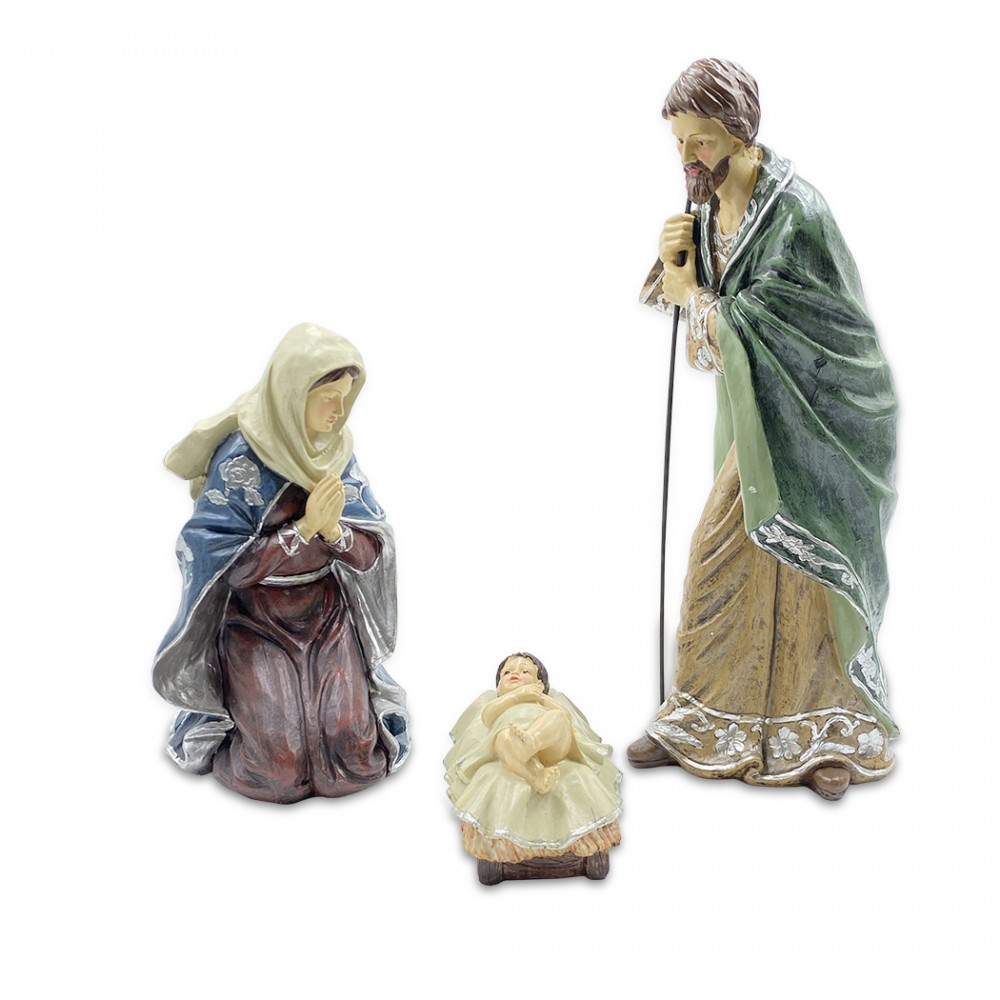 Nativita' per presepe 223019 con 3 personaggi in resina 48 cm Addobbo Natalizio