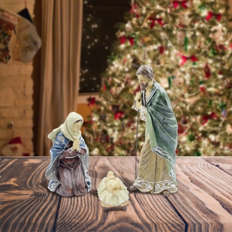 Nativita' per presepe 223019 con 3 personaggi in resina 48 cm Addobbo Natalizio