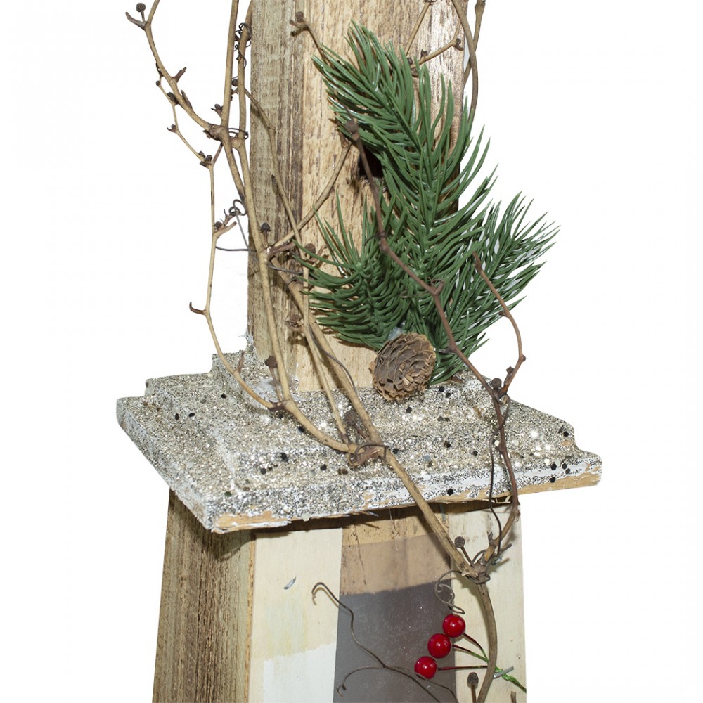 Lampione di Natale 293019 in legno glitter oro...