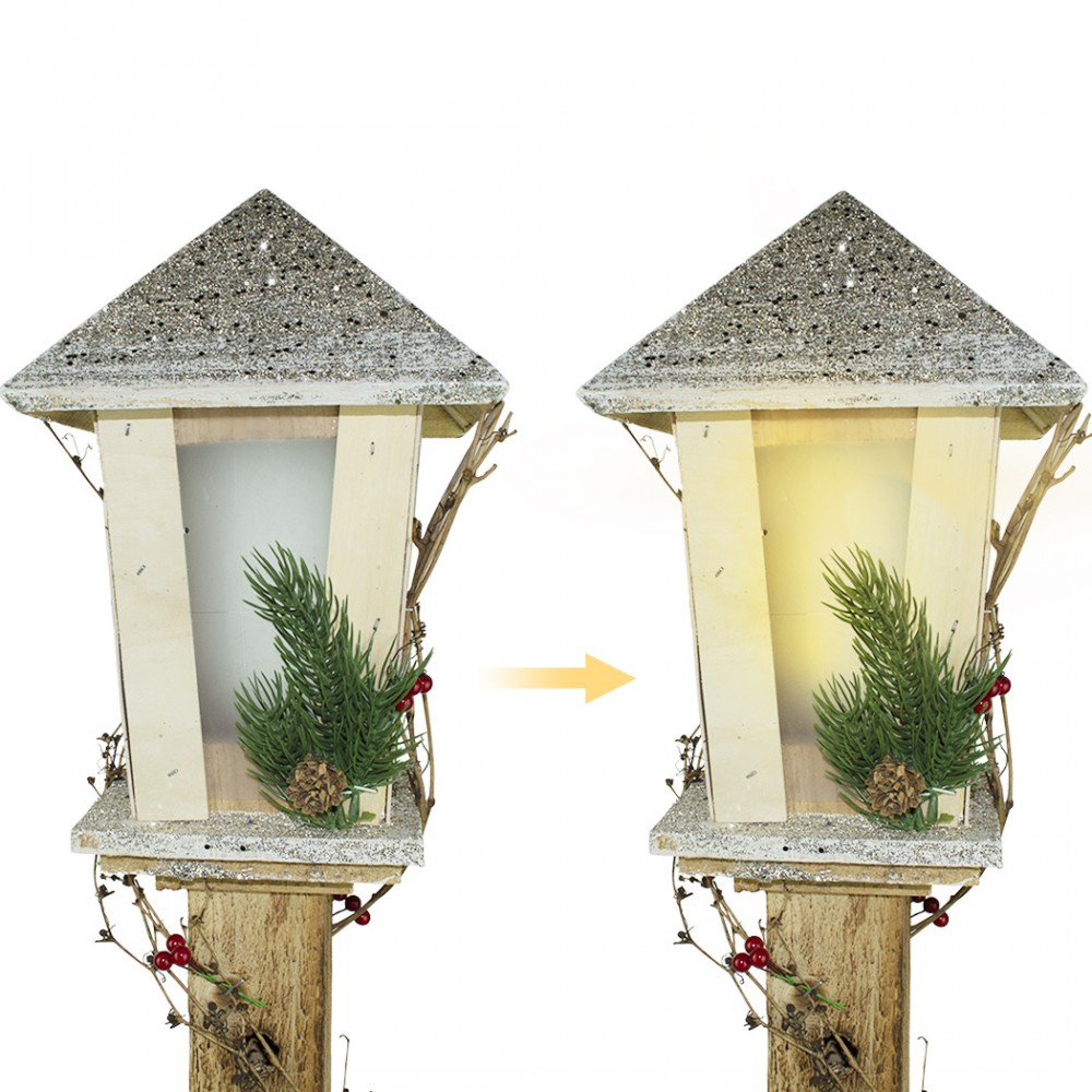 Lampione di Natale 293019 in legno glitter oro...