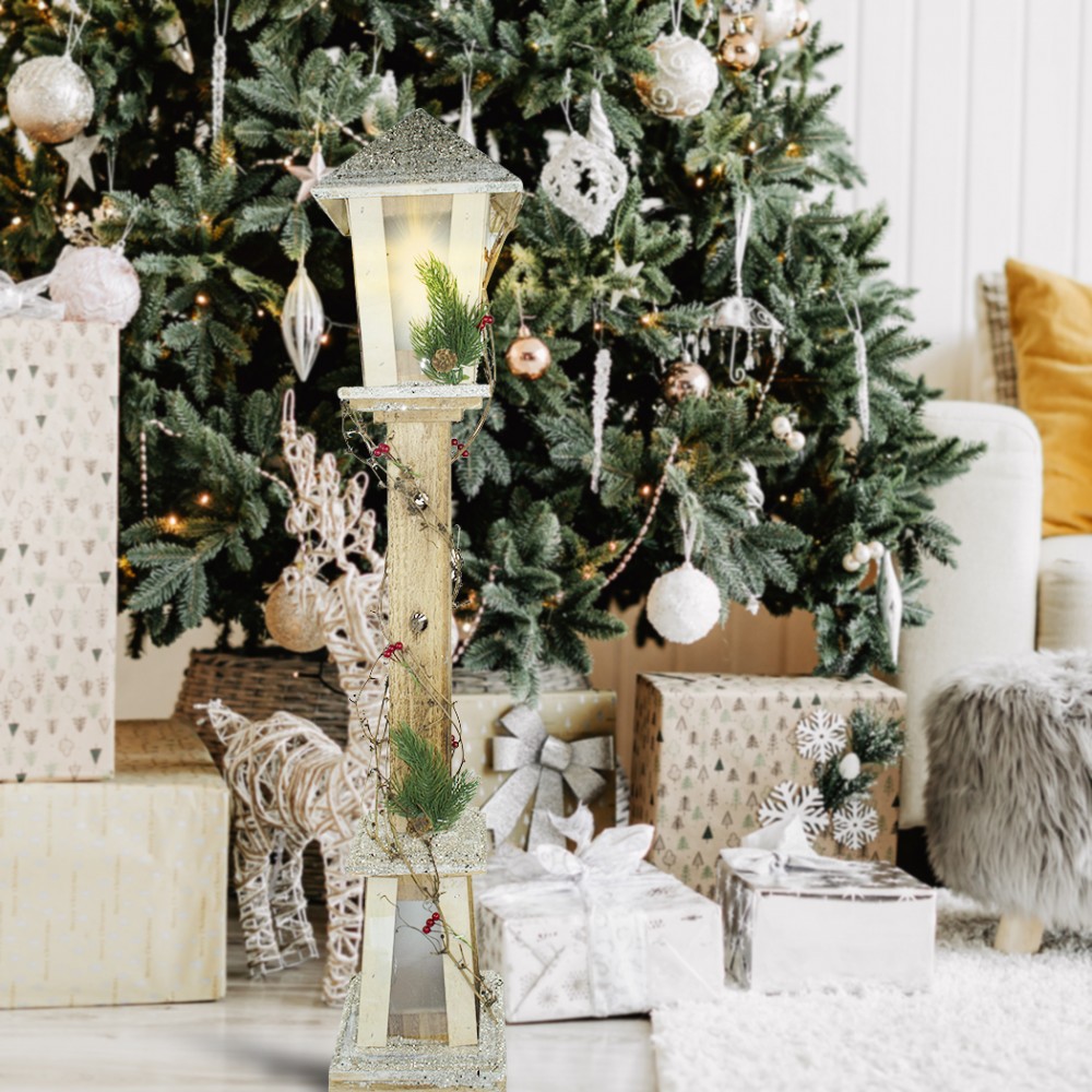 Lampione di Natale 293019 in legno glitter oro...