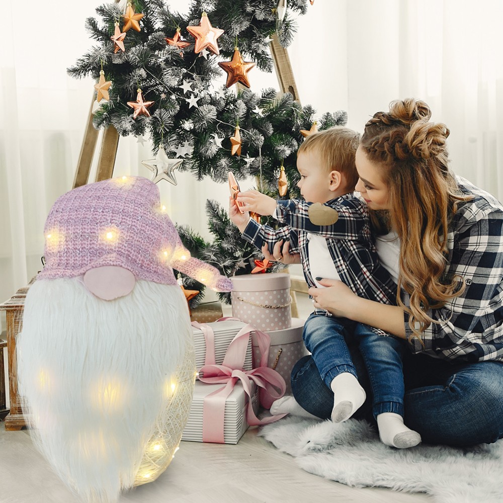 Gnomo con cappello 308033 ROSA da 104 cm con...