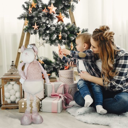 Renna ROSA di Natale 383027 altezza regolabile da 54 cm a 105 cm in poliestere