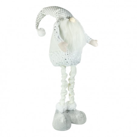 Gnomo bianco con barba lunga 383030 da 54cm con altezza regolabile fino a 105 cm