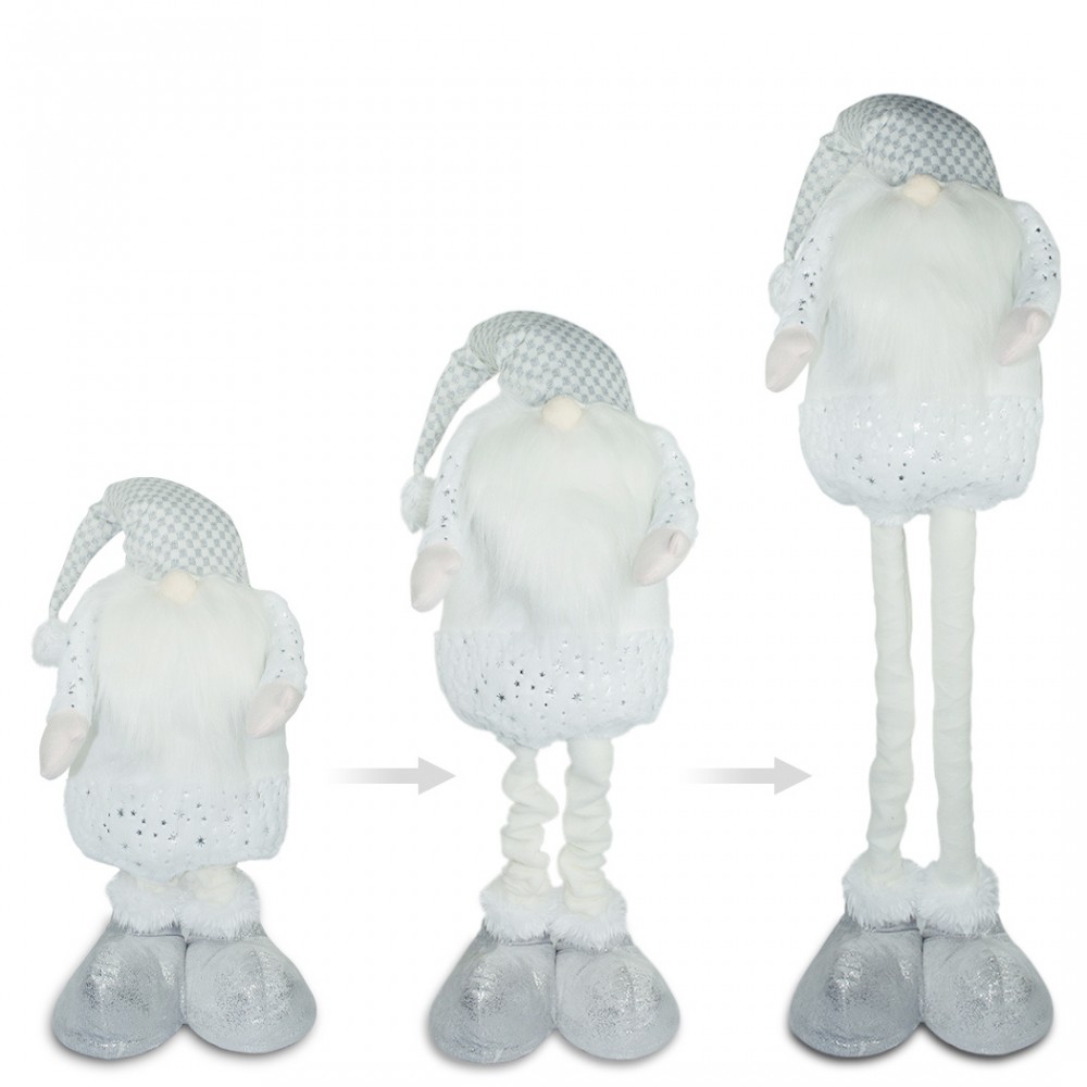Gnomo bianco con barba lunga 383030 da 54cm con...