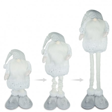 Gnomo bianco con barba lunga 383030 da 54cm con altezza regolabile fino a 105 cm