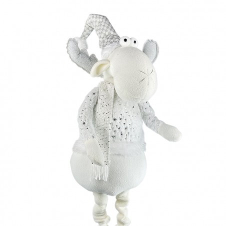 Renna BIANCA di Natale 383031 altezza regolabile da 54 cm a 105 cm in poliestere