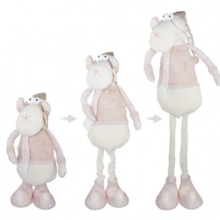 Renna ROSA di Natale 383027 altezza regolabile da 54 cm a 105 cm in poliestere