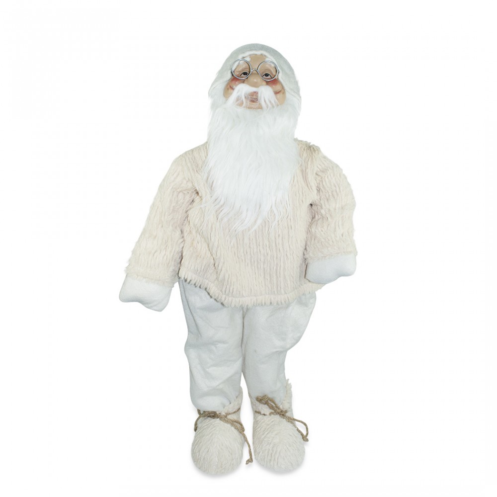 Statua Babbo Natale 90 cm 308046 addobbo natalizio colore BEIGE con luci