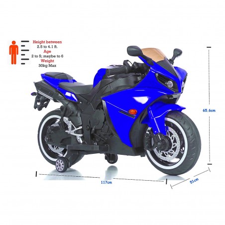 Moto Faster BKT B32150 per bambini luci e suoni 12V MP3 USB acceleratore manuale