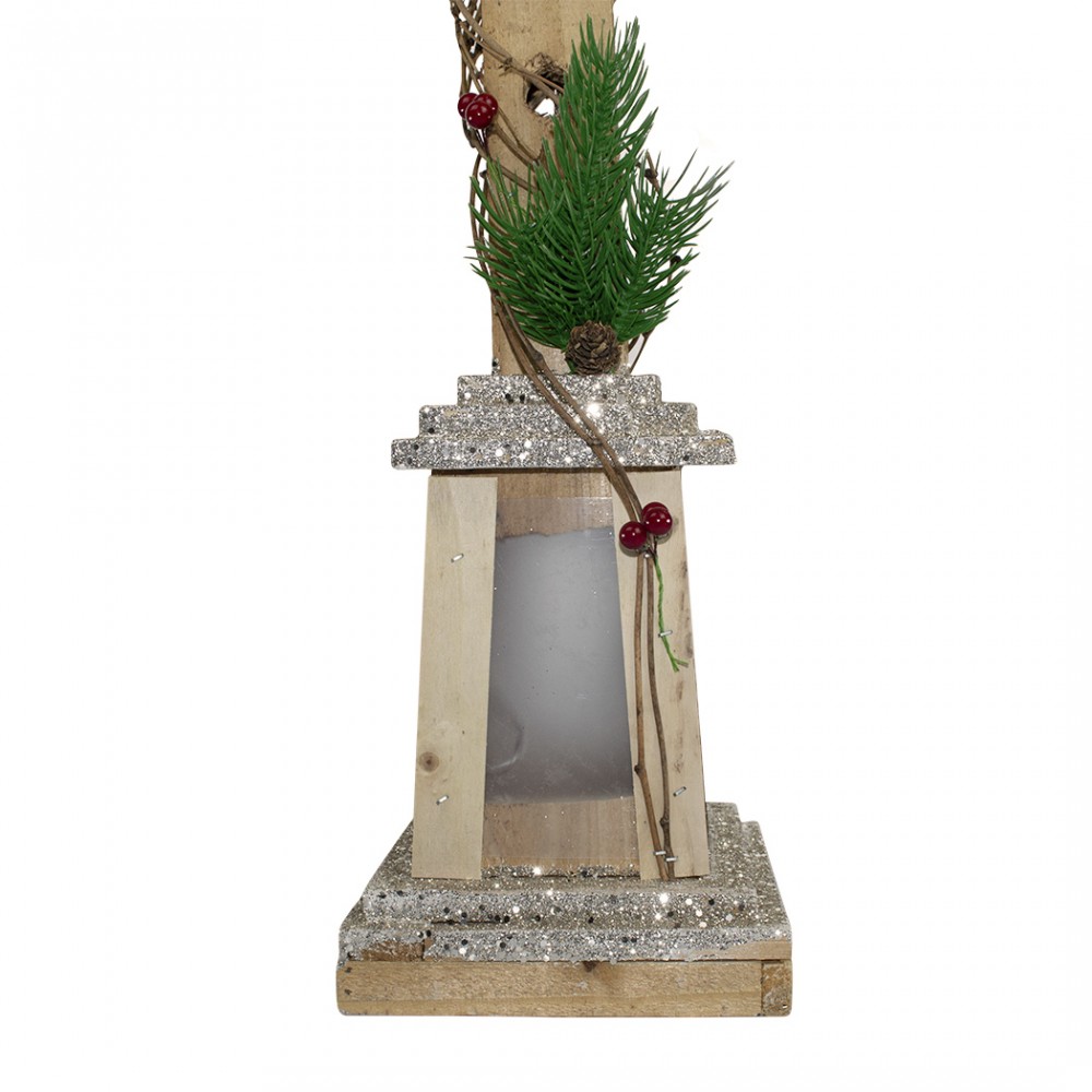 Lampione Di Natale 293021 In Legno Glitter Oro...