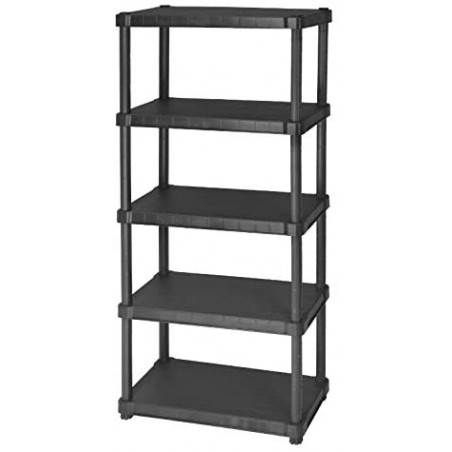 Scaffale modulare in plastica OCEANO con 5 ripiani 30 x 80 x H188 cm resina Nero