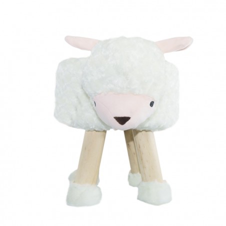 Pouf in morbido tessuto 372025 forma di Pecora in legno e stoffa 40x27xH30 cm