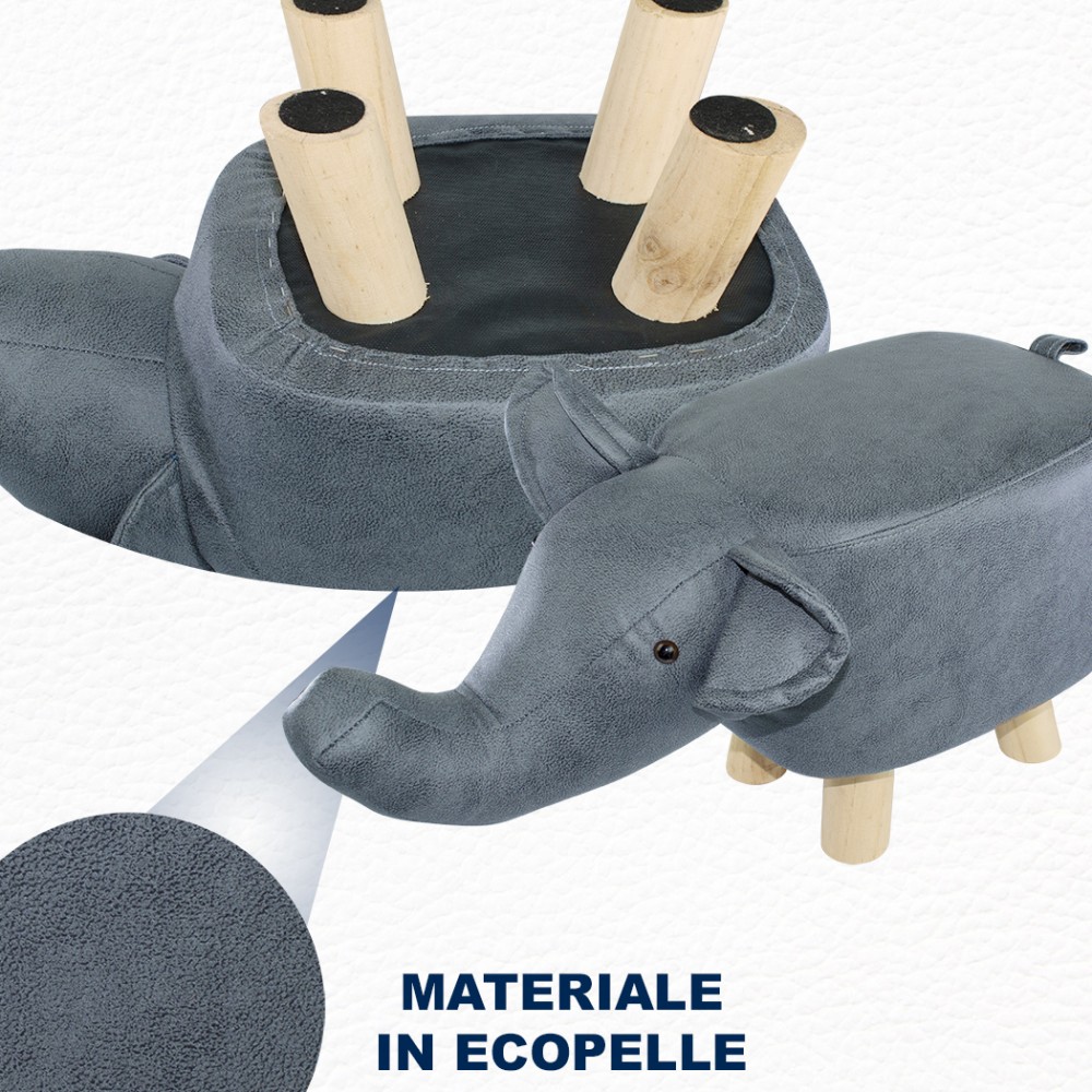 Pouf in morbido tessuto ecopelle 372027 forma...