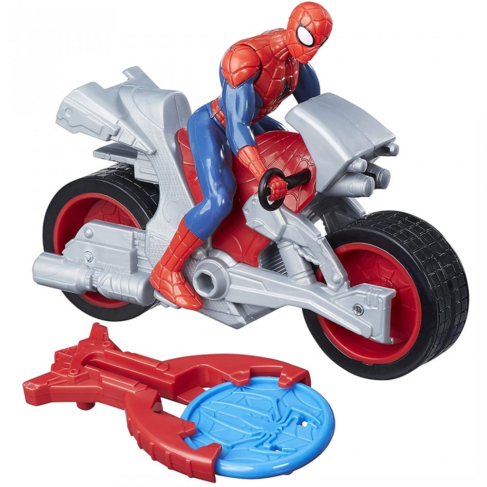 Marvel Spiderman Blast'n Go 458462 moto e proiettile da sparare con lanciatore