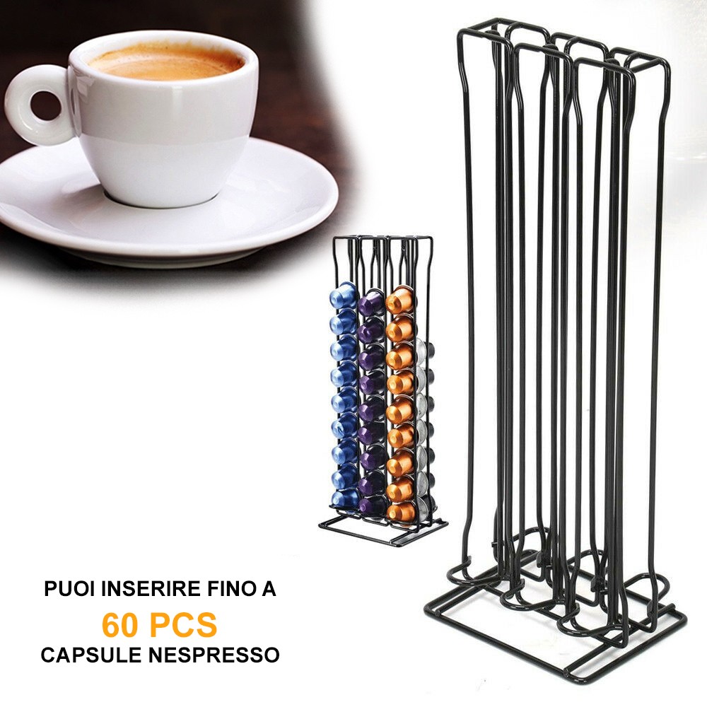 Stand salvaspazio verticale porta 60 capsule in...