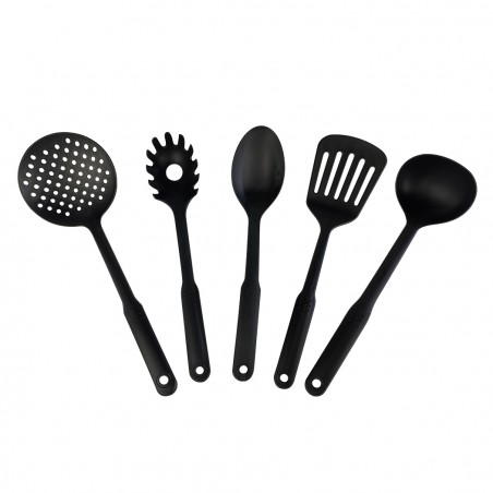 DGBAVARIA set padelle 14pz 20-24-28 cm 255027 NERO manici rimovibili e mestoli